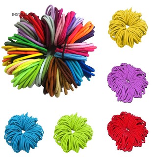 ✌Iy Kid Girl 50Pcs/Lot Thick Endless Snag Free Hair Elastics Bobbles Bands Hoops