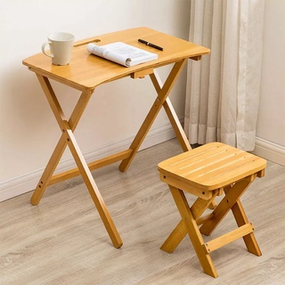 โต๊ะไม้ไผ่พับได้ ขนาด 37x64x64cm Bamboo table Houselife