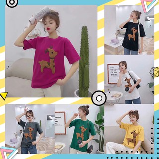 Monday 2020 New collection เสื้อลายการ์ตูน​กวางเรนเดียร์ สีสดใส มี6สีให้เลือกกันค่าา