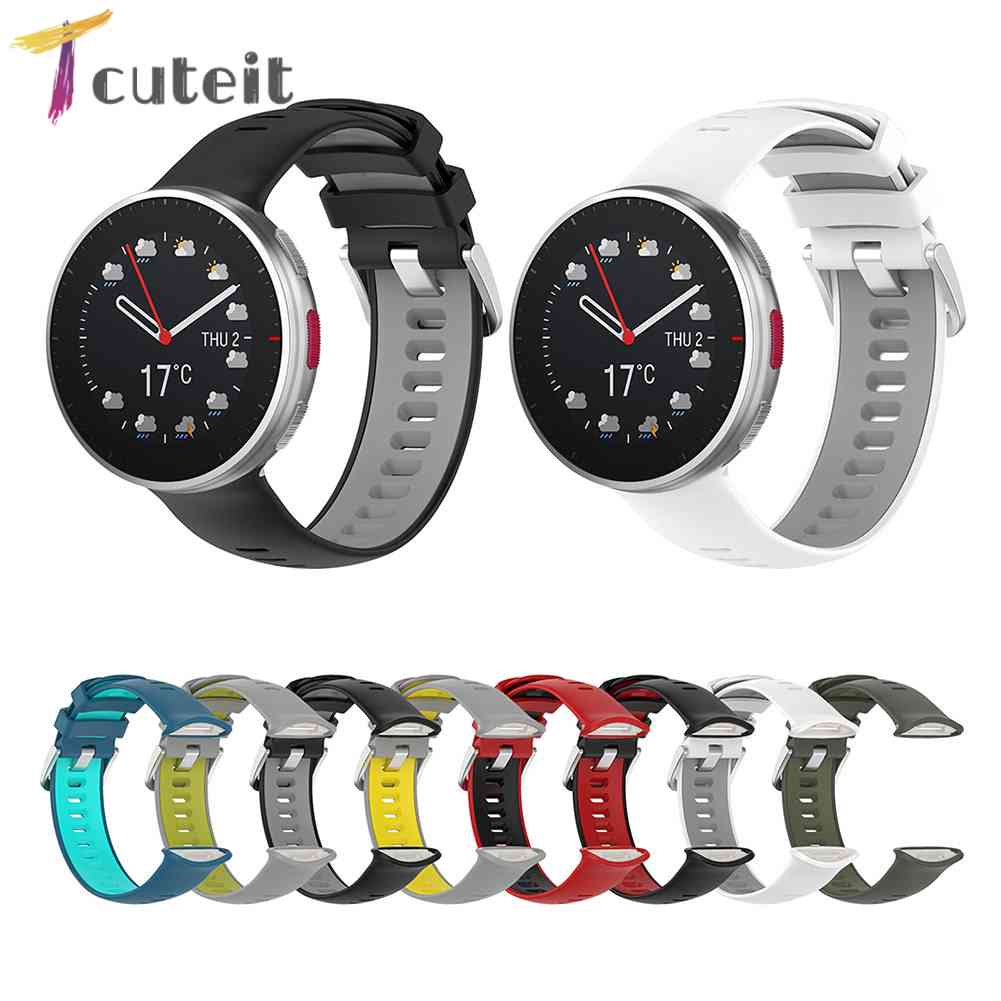 Tcuteit สายนาฬิกาข้อมือซิลิโคน แบบเปลี่ยน สําหรับ Polar Vantage V2 Sport Watch Band #3