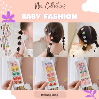 10ชิ้น พร้อมส่ง ยางรัดผมสำหรับเด็ก สไตล์เกาหลี น่ารัก