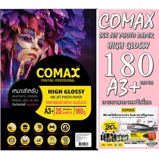 กระดาษมันวาว 1 หน้า กันน้ำ A3+ 180g High Glossy Photo INKJET Paper (Water Resistant) 25 แผ่น กระดาษพิมพ์ภาพถ่าย (กันน้ำ)