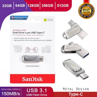 [แท้] Sandisk OTG 128GB Metal Design Type-C 3.1 Flash Dual Flashdrive Usb Type C ประกันศูนย์ไทย 5 ปี USB 3.1