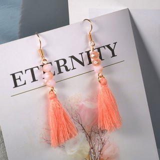 Simple Style Acrylic Stud Eardrop Dangle Long Rope Fringed Tassel Earrings