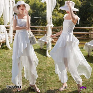 KT11441 Maxi Dress เดรสสายเดี่ยวแบบผูกไหล่