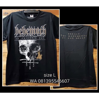 เสื้อยืดผู้ชาย เสื้อยืด พิมพ์ลาย Metal PUNK ROCK BEHEMOTH IN ABSENTIA DEI PREMIUM ORIGINAL Prepatant REBEL Music S-5XL