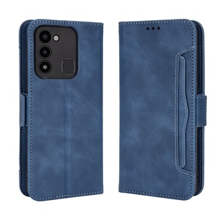 เคสหนัง ฝาพับ พร้อมช่องใส่บัตร สําหรับ Tecno Spark GO 2022 Tecno Spark 8C