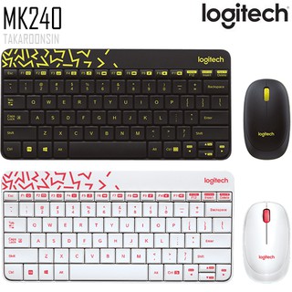 Logitech ชุดคีย์บอร์ดและเมาส์ไร้สาย Logitech MK240 NANO สีขาว