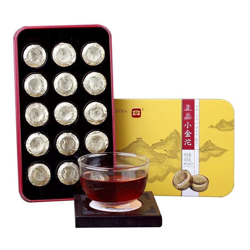 ชาผู่เอ๋อร์สุก ต้าอี้ รุ่น เสี่ยวจินโถวฉา ปี 2024 กล่อง 15 เม็ด 大益茶 TAETEA