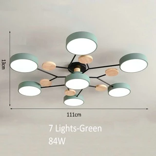 ห้องนั่งเล่นที่ทันสมัยโคมไฟระย้า LED สำหรับห้องนอน 3 อุณหภูมิสีธรรมชาติไม้เพดานแขวนโคมไฟในร่ม