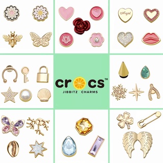 metal jibbitz crocs charms แท้ ตัวติดรองเท้า ตัวติดรองเท้า crocs เซ็ต จี้โลหะ รูปดอกไม้ สําหรับตกแต่งรองเท้า DIY