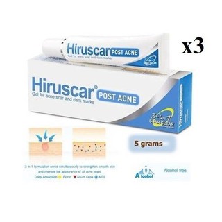 ฮีรูสการ์ โพส แอคเน่ เจลลดรอยสิว Hiruscar Anti Post Acne Gel 5 กรัม x 3 กล่อง