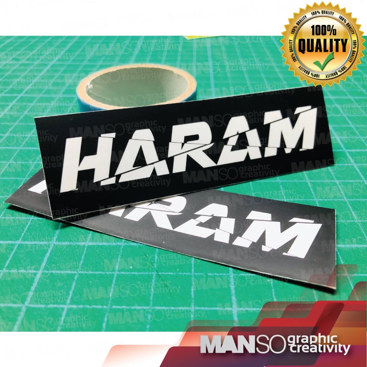HARAM Moto Stiker Mansographic G025