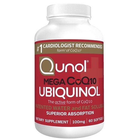 Qunol Mega Ubiquinol Co Q10 100mg คิวนอล คิวเทน เพื่อสุขภาพหัวใจ