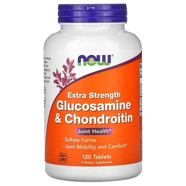 NOW Foods, Glucosamine &amp; Chondroitin, Extra Strength, 120,240 Tablets กลูโคซามีน+คอนดรอยติน เพิ่มน้ำหล่อเลี้ยงในข้อ