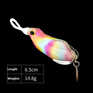 1 ชิ้นตกปลากบ Lure 5 ซม./10g 6.5 ซม./15g เหยื่ออ่อน Trough Hook Topwater Swimbait Bass Tackle