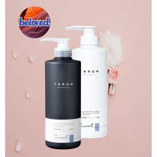 Throw Shampoo Moist 600 ml/Throw Treatment Moist 570 g แชมพู ทรีทเม้นท์ สำหรับผมทำสี และแห้งเสีย เหมาะกับผมเส้นใหญ่