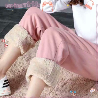 Orienttk 1Pc Fashion Warm Casual Pant Thick Trousers Stretchy Lamb Wool Fleece Lined Warm Casual Pants