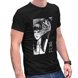 COD เสื้อตราหานคู่ - Tomie Junji Ito Uzumaki เสื้อยืดผู้ชาย 100% ผ้าฝ้าย Tshirt สไตล์สตรีทแวร์เสื้อยืดแ