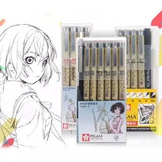 (พร้อมส่ง) ปากกามาร์กเกอร์ Sakura Pigma Micron 12 ขนาด สําหรับวาดภาพ