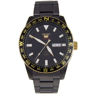 Seiko 5 Sports Automatic Mens Watch Black Stainless Strap SRP670K1