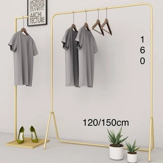 พร้อมส่งราวแขวนเสื้อผ้าสีทอง สูง145-180ซม.