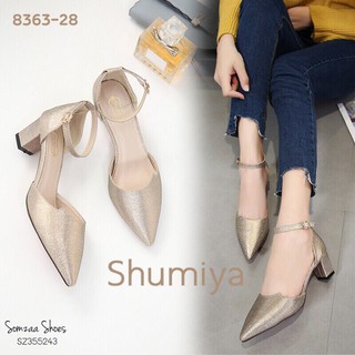 รองเท้าคัชชูหัวแหลม วัสดุ PU  SZ355243 มีสีดำ ทอง สอบถามก่อนสั่งนะคะ