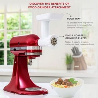 ผ่อนได้ 0% ***KITCHENAID อุปกรณ์เสริมสำหรับบดอาหาร Kitchenaid รุ่น 5KSMFGAG สีขาว