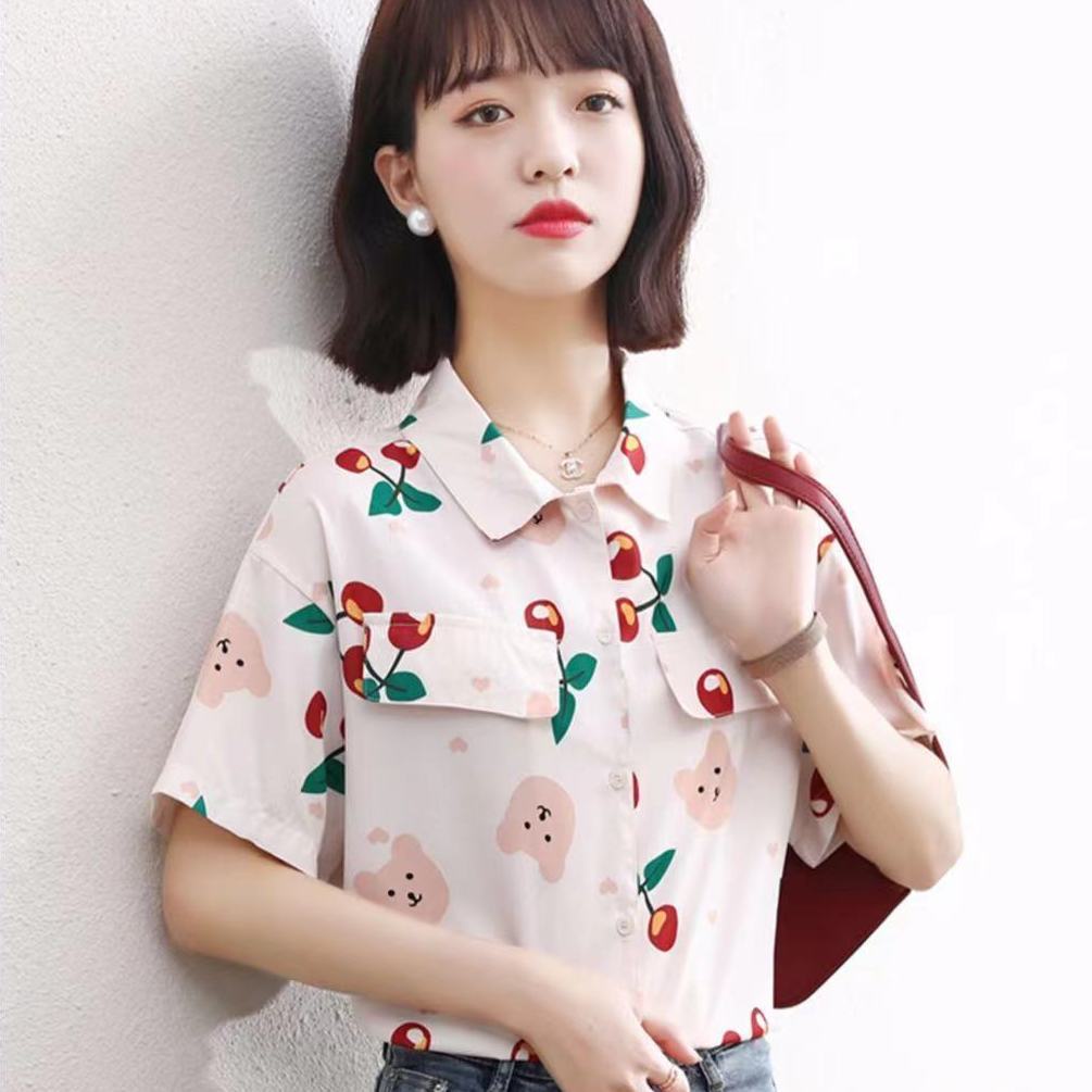 [พร้อมส่ง] เสื้อเชิ้ตแขนสั้น พิมพ์ลาย ทรงหลวม เข้ากับทุกการแต่งกาย ...