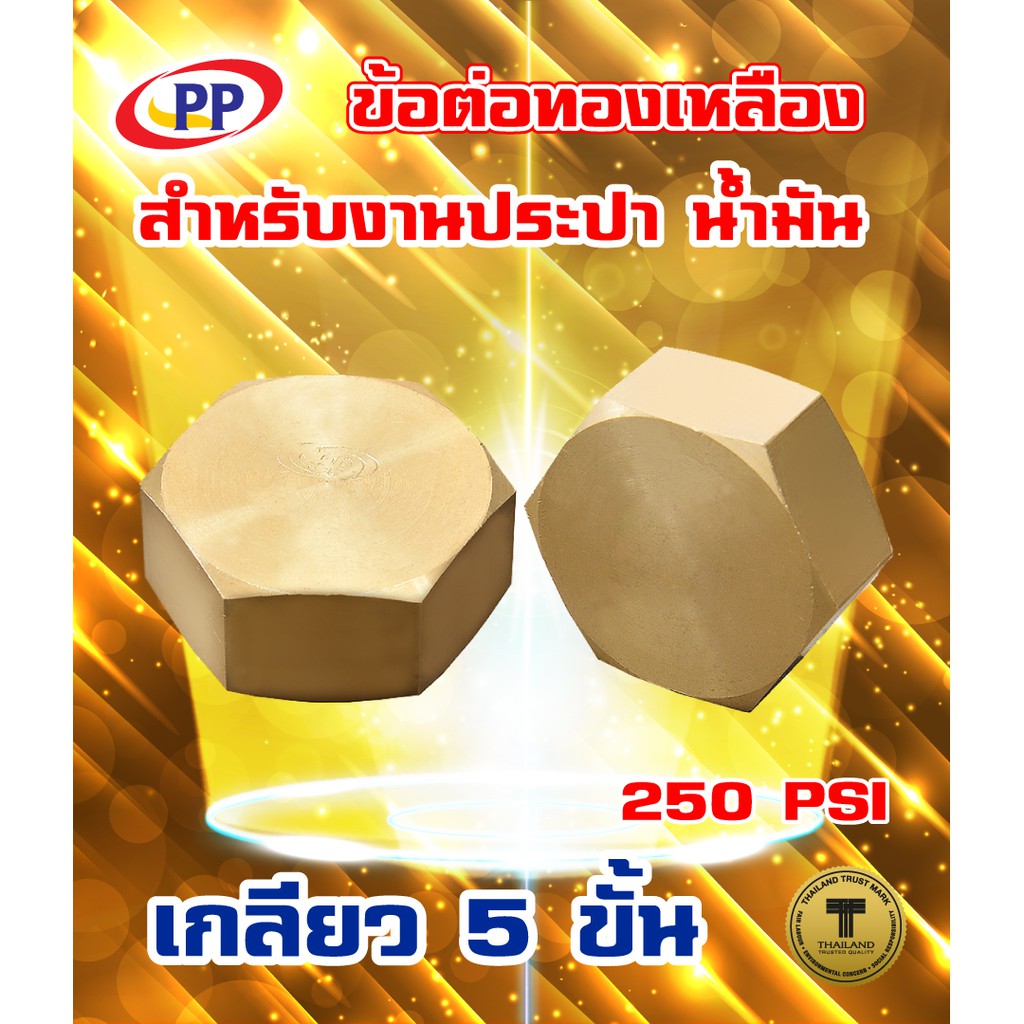 ข้อต่อทองเหลือง หมวกอุด เกลียวในPP(พีพี) ขนาด 1/2"(4หุน) , 3/4"(6หุน) (ประปา น้ำมัน)