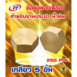 ข้อต่อทองเหลือง หมวกอุด เกลียวในPP(พีพี) ขนาด 1/2"(4หุน) , 3/4"(6หุน)    (ประปา น้ำมัน)