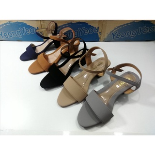 yeong yeou รองเท้าส้นสูงผ้านุบัครัดส้นสูง2นื้ว(5Cm)บิ๊กไซส์ รหัส yy9233-1