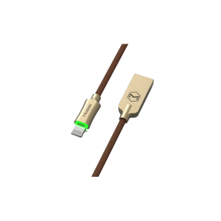 Mcdodo สายชาร์จไอโฟนคุณภาพพรีเมี่ยม Iphone usb cable รุ่น5-12 Pro max สีGold สายถักพร้อมไฟLedแสดงสถานะการชาร์จ