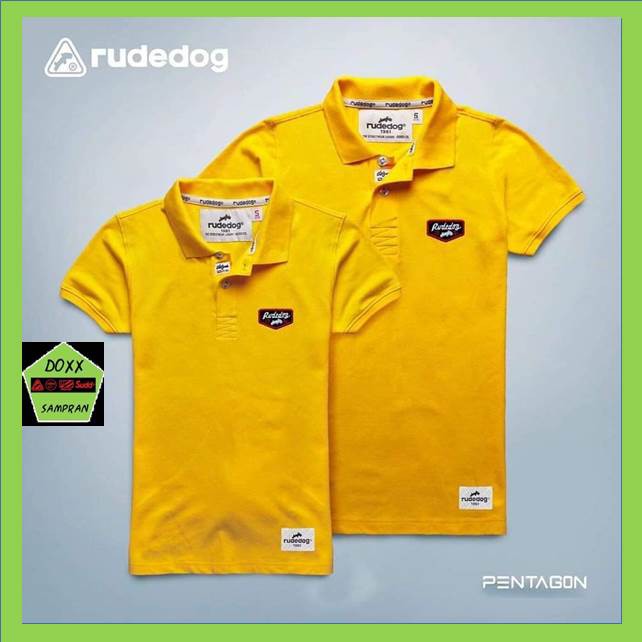 Rudedog เสื้อโปโล ชาย หญิง  รุ่น Pentagon สีเหลือง