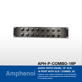 AMPHENOL  APH-P-COMBO-16P  Audio Patch Panel 19” XLR, 16 Port with XLR / Combo, 2U