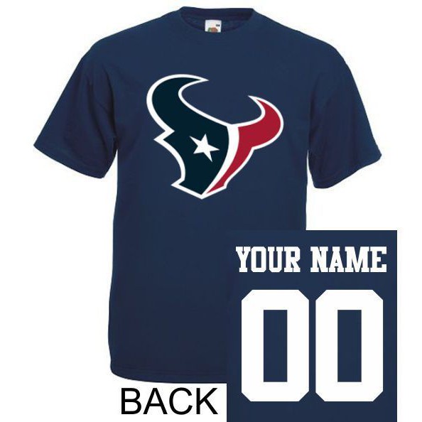 ใหม่ Houston Texans Jersey ส่วนบุคคลชื่อจํานวนทีมฟุตบอลชายเสื้อยืด