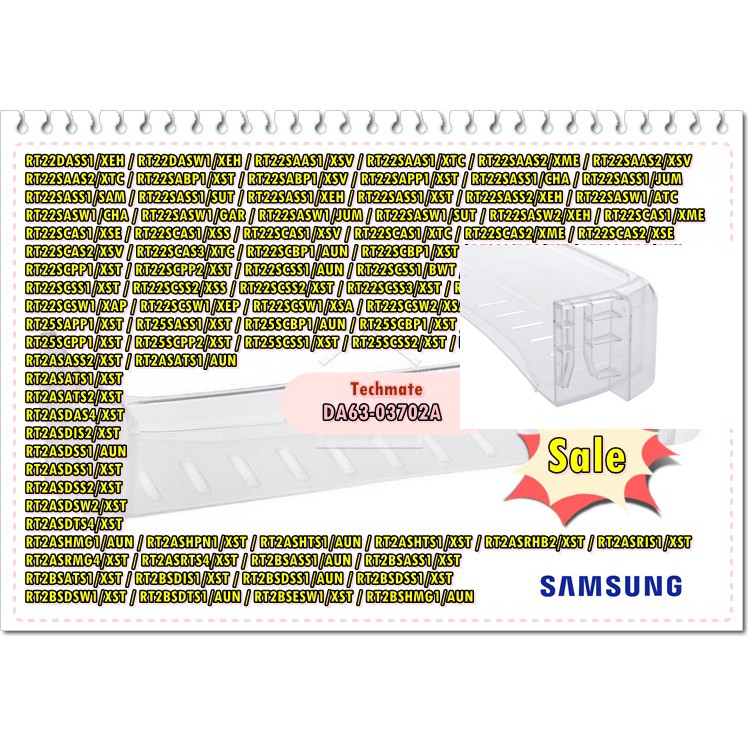 อะไหล่ของแท้/ชั้นวางของชั้นที่2ในช่องฟรีสตู้เย็นซัมซุง/DA63-03702A/SAMSUNG/GUARD-FRE