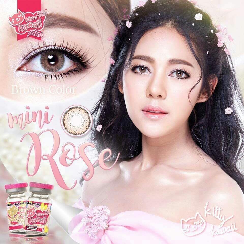 คอนแทคเลนส์ รุ่น Mini Rose สีน้ำตาล