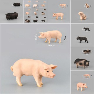 moonking Simulation Animal Pig Model Toy Figurine Decor Plastic Animal Model Kids Gift