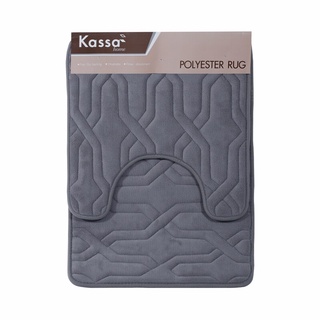 พรมชุดห้องน้ำ Kassa Home BE006-GY สีเทา  พรมเช็ดเท้า  Kassa Home Bathroom Rug BE006-GY Gray