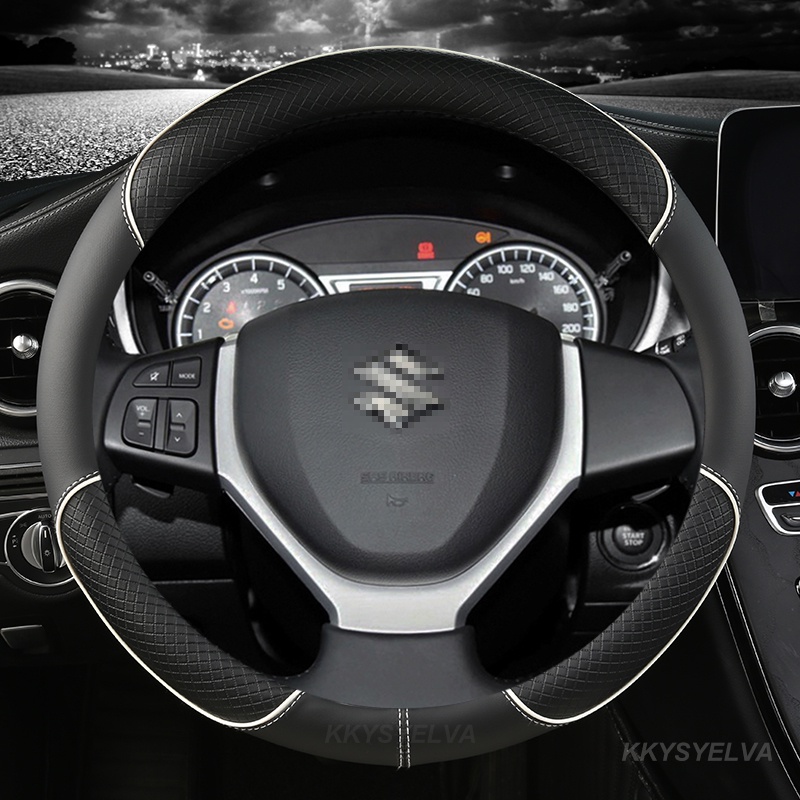 ปลอกหนังหุ้มพวงมาลัยรถยนต์ 38 ซม. สําหรับ Suzuki Swift Grand Vitara Ertiga SX4 Alto Ciaz Dzire APV S-Cross Ignis