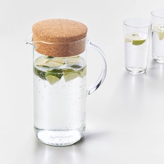 เหยือกน้ำมีฝา เหยือกน้ำ แก้วใส/ไม้ก๊อก 1.5 ลิตร 365+ Jug with lid clear glass/cork 1.5 l