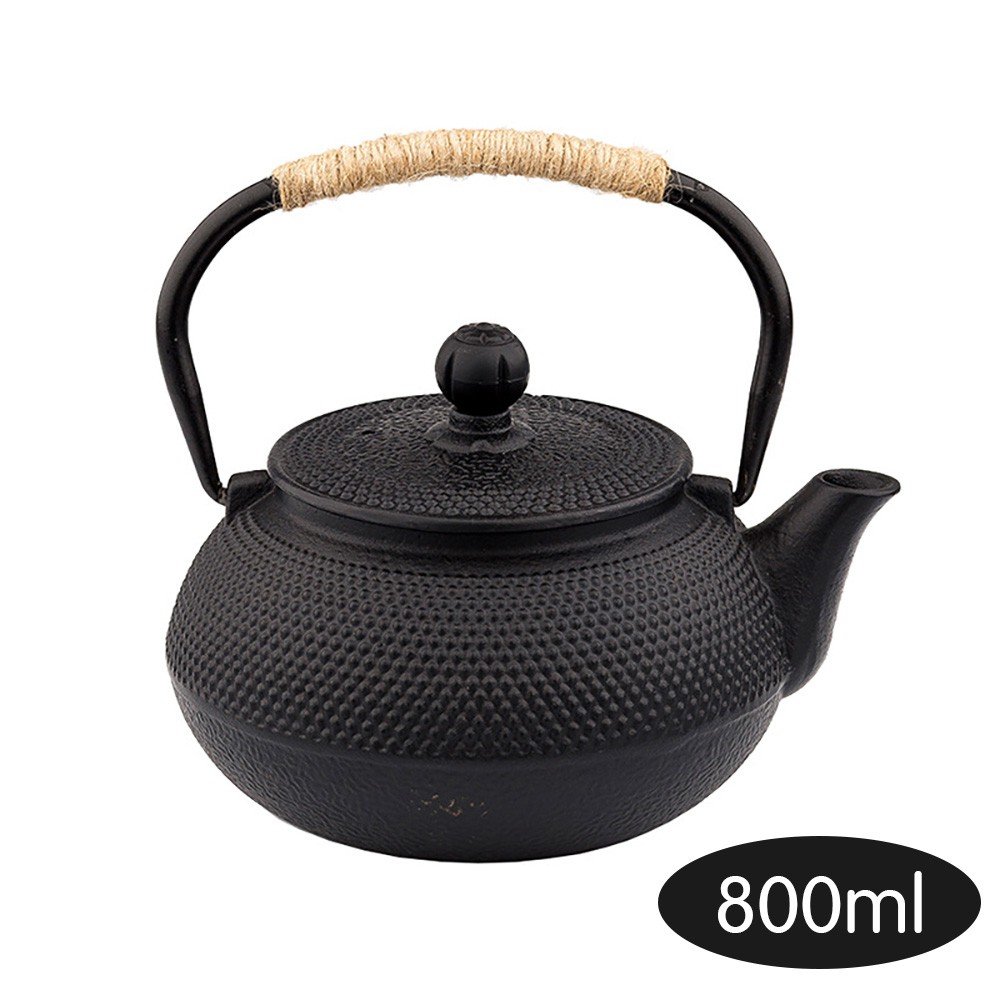 ชุดชา：Large Caacity Teaot Cast Iron HeatResistant Teaot Tea Kettle Boiling Water Teaware Tea Set