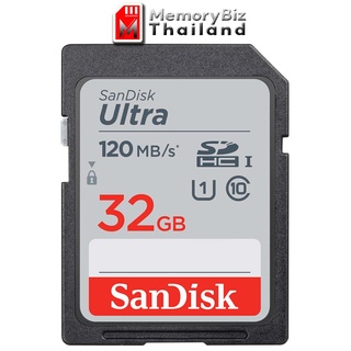 SanDisk Ultra SD Card SDHC UHS-I Memory Card 32GB Speed 120MB/s C10 U1 Full HD (SDSDUN4-032G-GN6IN) เอสดีการ์ด กล้องDSLR