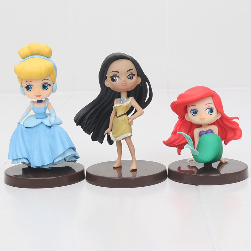 3 ชิ้น/เซ็ต Q Posket Princesses Ariel Moana Action Figure