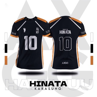 เสื้อยืดแขนสั้น พิมพ์ลายการ์ตูนอนิเมะ Haikyuu Karasuno Hinata