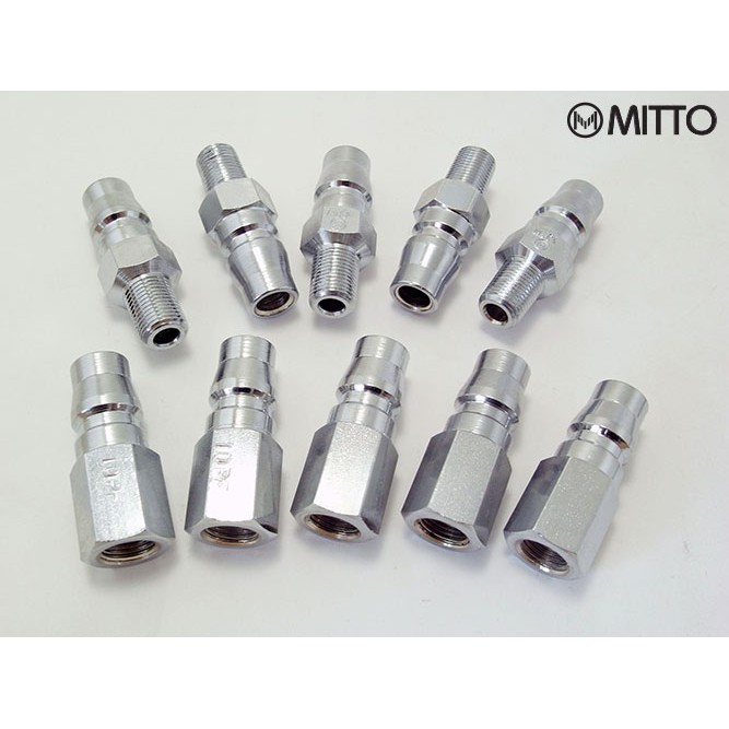 10 PM-10 PF ข้อต่อสวมเร็ว คอปเปอร์ลม ตัวผู้ ขนาด สแตนดาร์ด กลียวนอกและเกลียวใน 1/8" 1หุน Plug High c