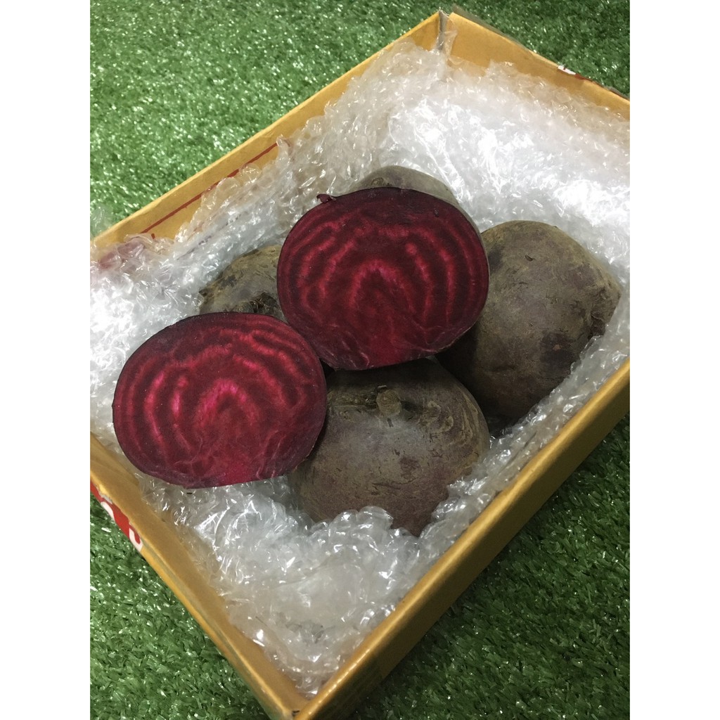 บีทรูทสด ไม่มีก้าน ปลอดสารพิษ[👍เนื้อแข็ง ไม่ขึ้นราดำ] ❤️ - มีใบรับรองปลอดสาร เนื้อสีแดงสด  ใช้ทำสลัด น้ำผลไม้สด สกัดเย็น