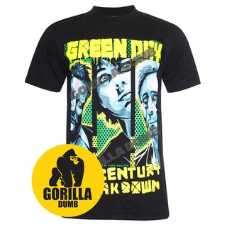 Gorilladumb เสื้อยืดลายวงดนตรี Green Day Punk Rock  สีดำ