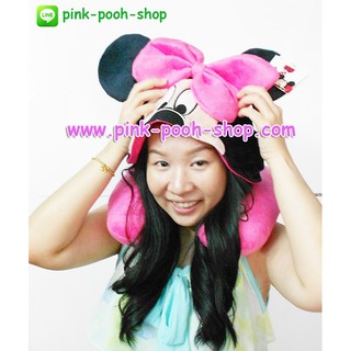 MG-100  หมอนรองคอ มินนี่เมาส์ (Minnie Mouse) มีหมวก(ฮู้ด)